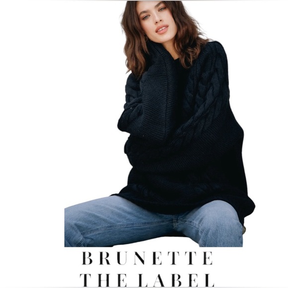 NWT 3XL/4XL BRUNETTE THE LABEL Big Sister Adele Cableknit Sweater Dress, Black - Picture 5 of 16